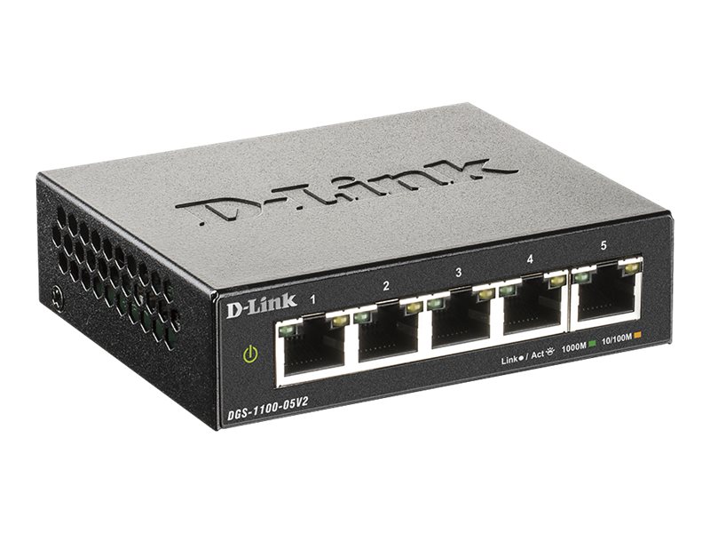 DLINK DGS110005V2 5Port Gigabit smart managed Desktop Switch 5x 101001000 Mbps L2 IGMP