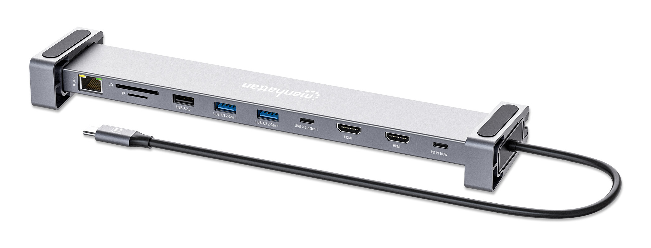 Manhattan 10-in-1 Dockingstation USB-C PD 4K HDMI