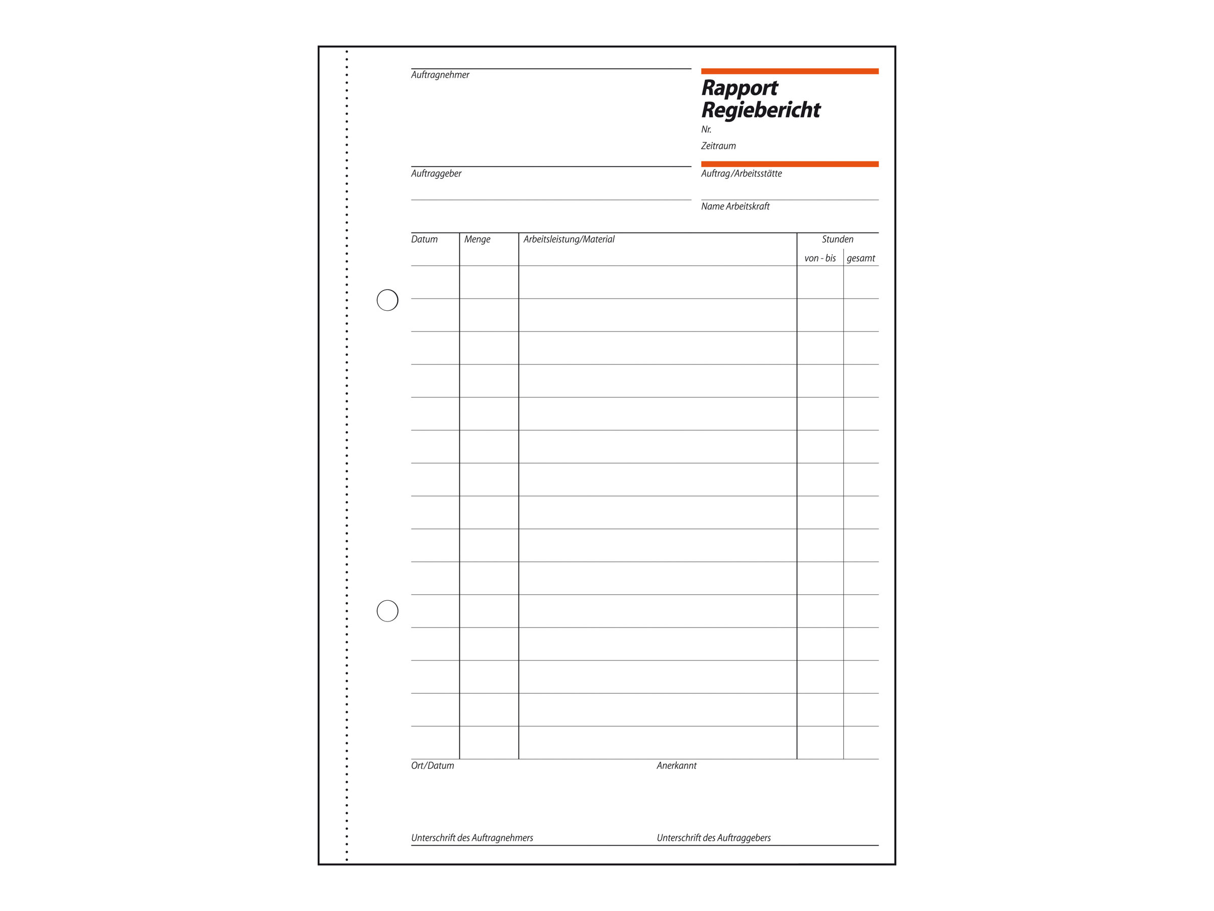 SIGEL RapportRegiebericht Formularbuch RP510, 1 St