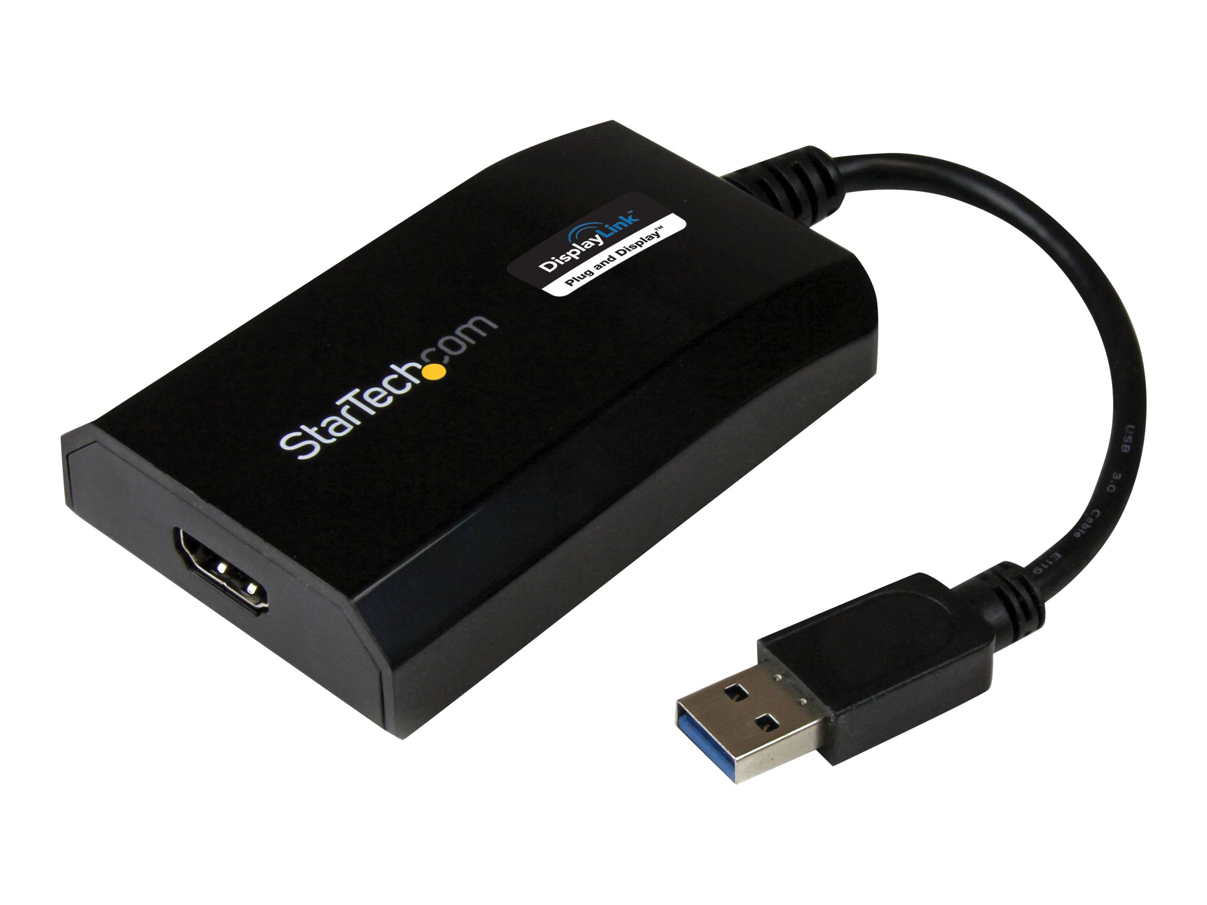 StarTech.com USB 3.0 auf HDMI Adapter / Konverter - Externe Monitor Grafikkarte für Mac und PC - DisplayLink Zertifiziert - HD 1080p - externer Videoadapter - Schwarz
