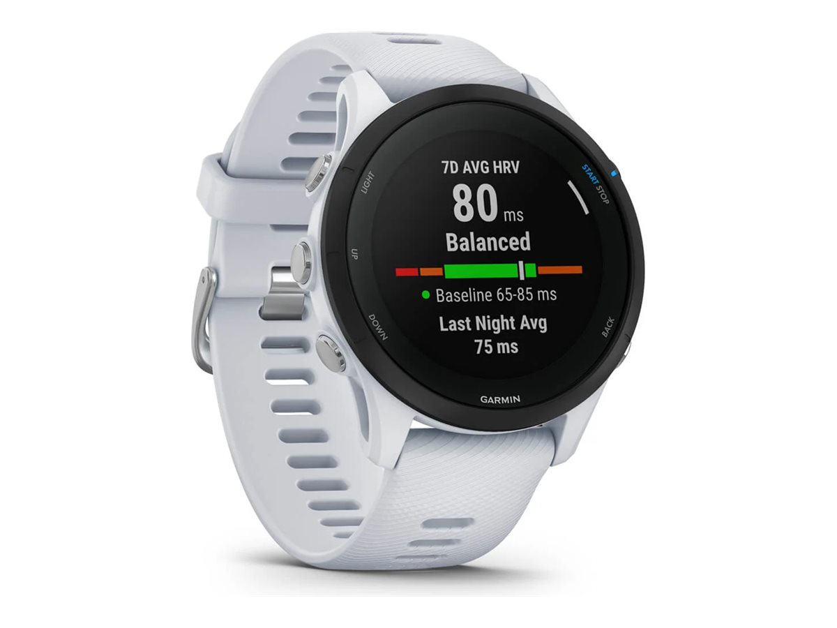 GARMIN Forerunner 255 Music Smartwatch steinweiss, schwarz