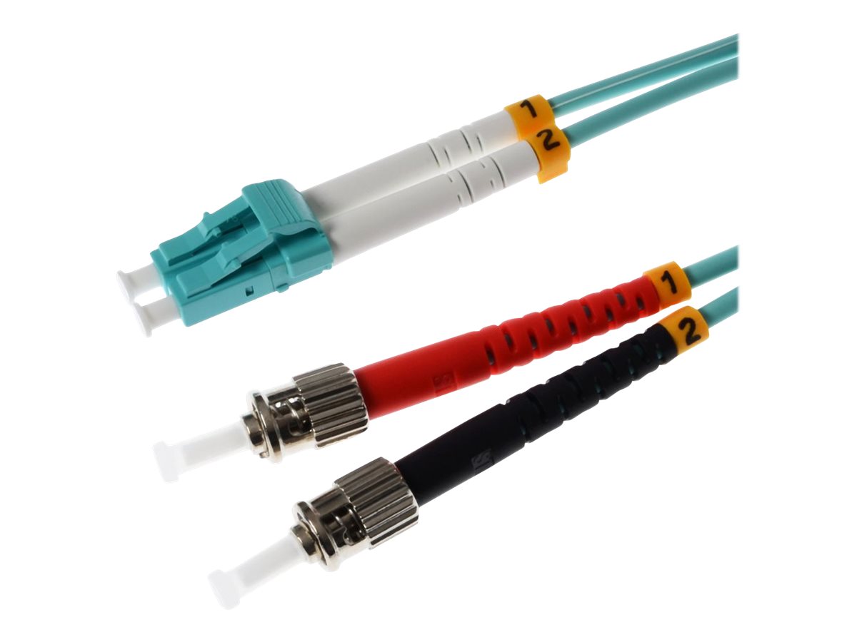 helos LWL Patchkabel LC/ST Duplex 50/125µm OM3 aqua 10,0m