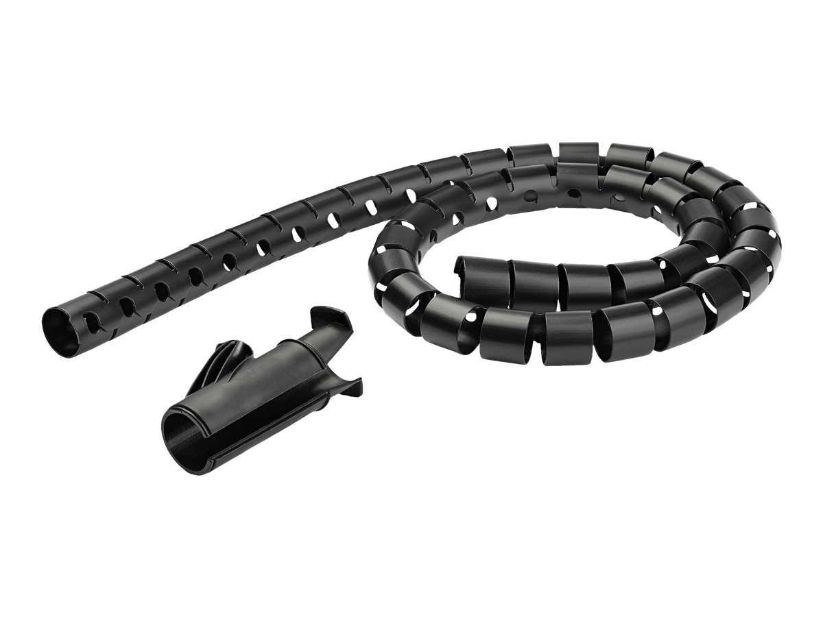 STARTECH.COM 2.5m 8.2ft Cable Management Sleeve - Spiral - 1inch 25mm Diameter - W/ Cable Loading Tool - Black CMSCOILED2