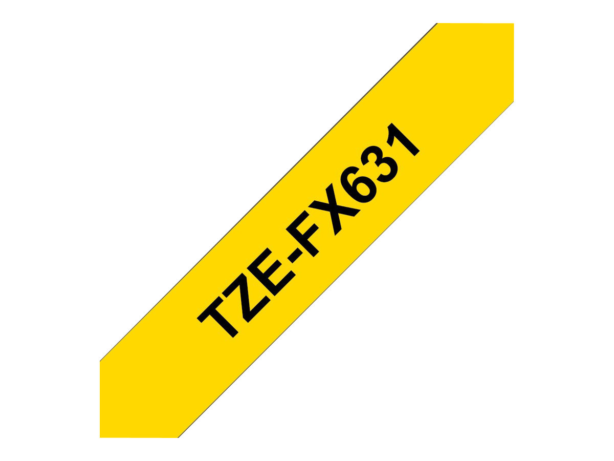 Schriftbandkassette Brother 12mm gelb/schwarz   TZEFX631