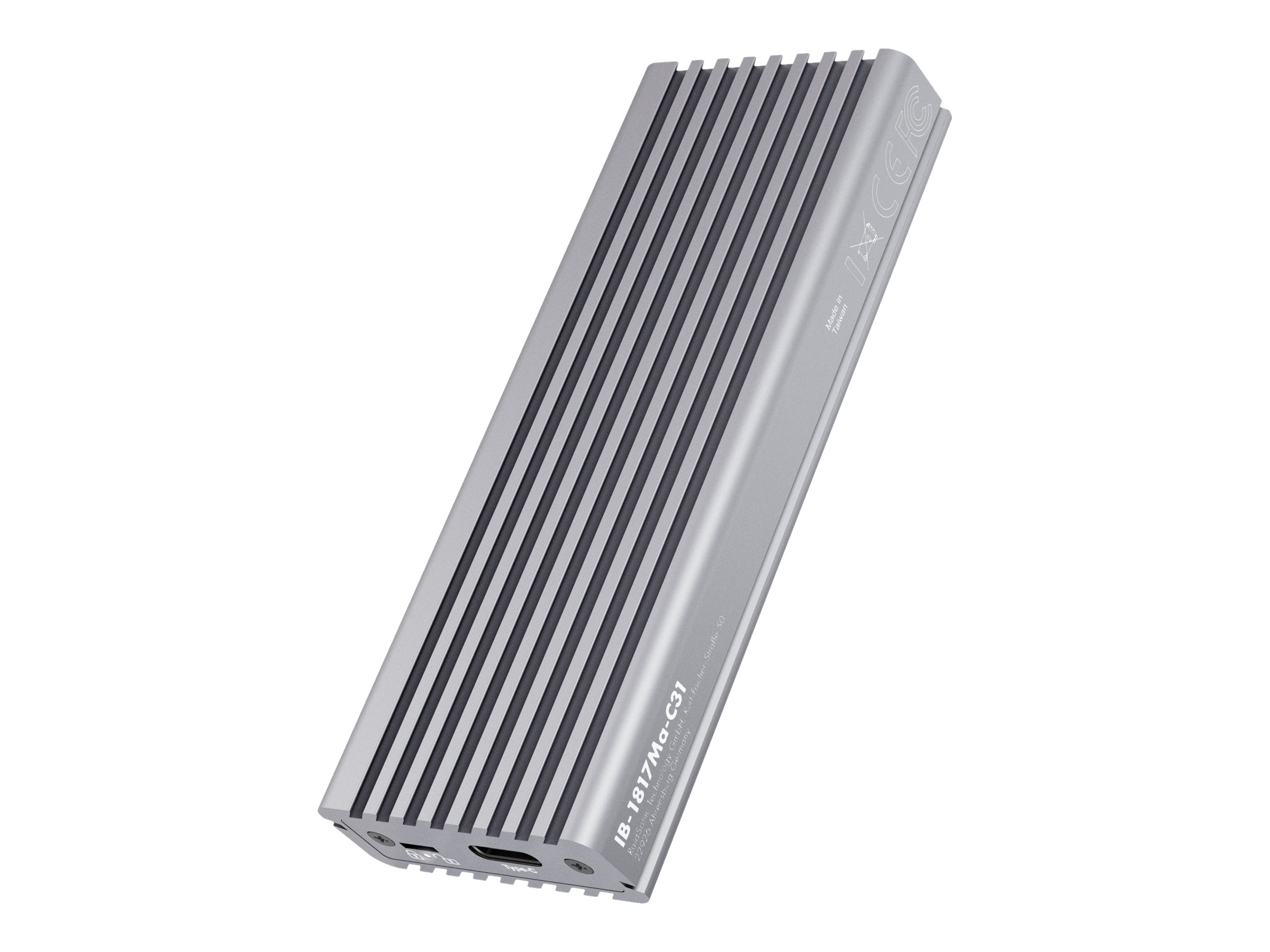 ICY BOX IB-1817Ma-C31 Externes Type-C Gehaeuse fuer M.2 NVMe SSD Aluminiumgehaeuse im innovativen Kuehlrippendesign