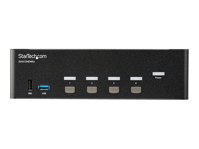 StarTech.com KVM Switch HDMI 4 Port - 4K 30 Hz - KVM Extender für HDMI - KVM HDMI Umschalter - KVM-/Audio-/USB-Switch - 4 Anschlüsse - an Rack montierbar