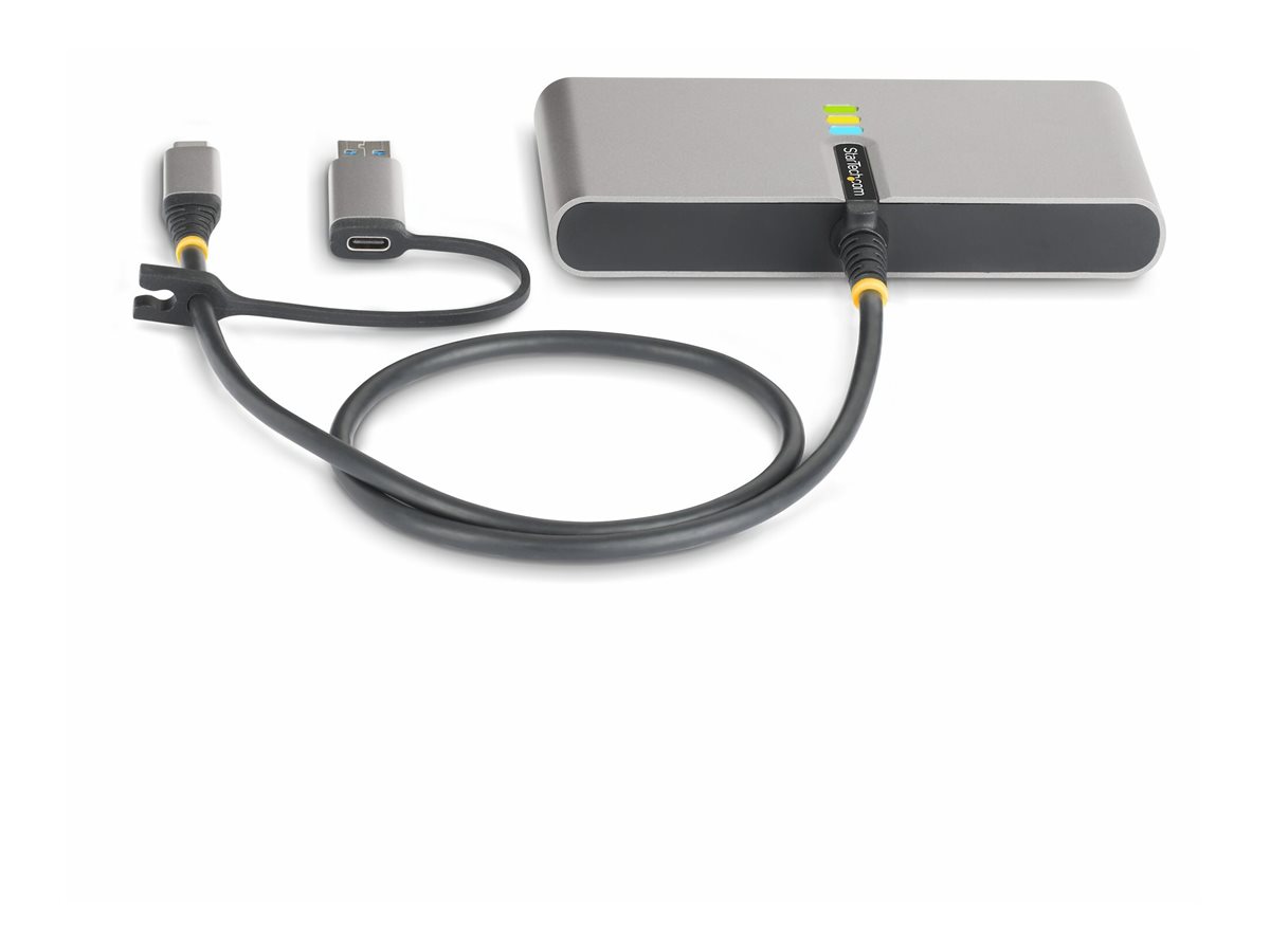 STARTECH.COM 2-Port USB-C Hub mit Ethernet und RS232 Port,USB-A Adapter 100W Power Delivery Pass-Through 2x USB-A 5Gbps