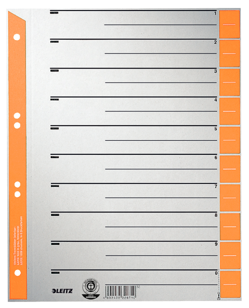 Esselte Leitz Trennblätter 1652 orange 230 g/qm DIN A4