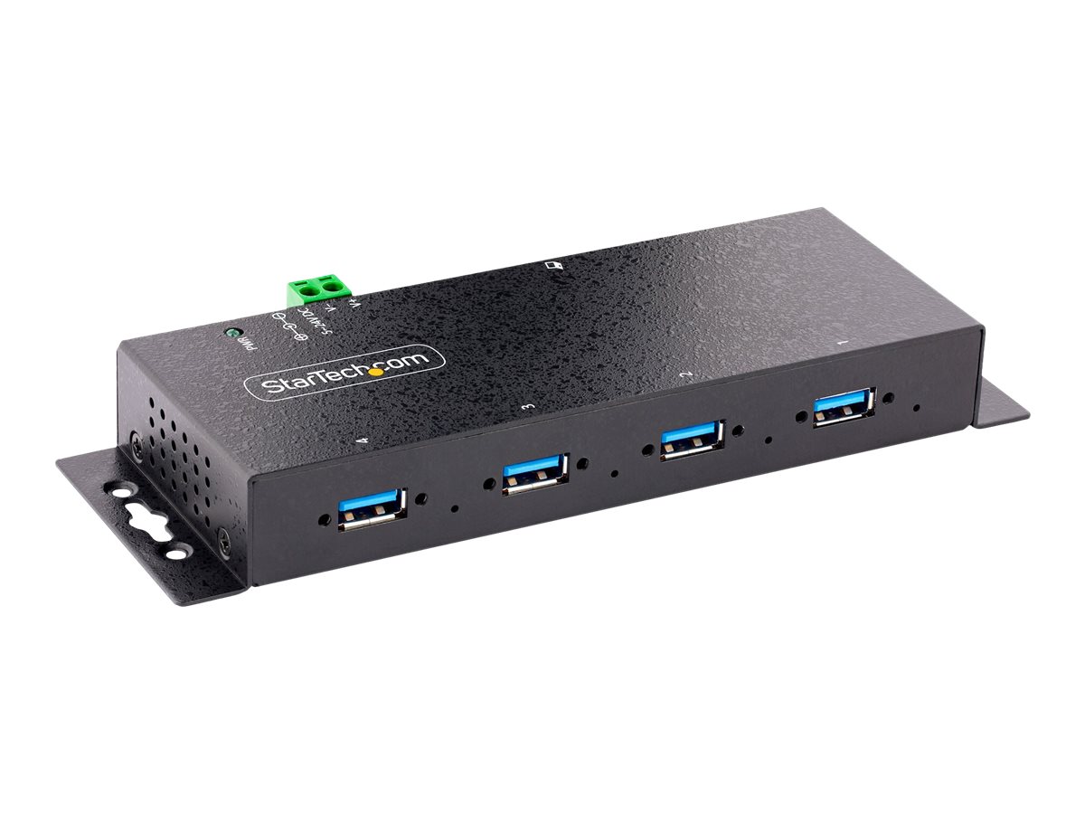 4-Port USB 3.0 Hub mit 5Gbit/s - USB Splitter mit ESD/Überspannungsschutz - Industrie USB Hub/Ladestation - USB