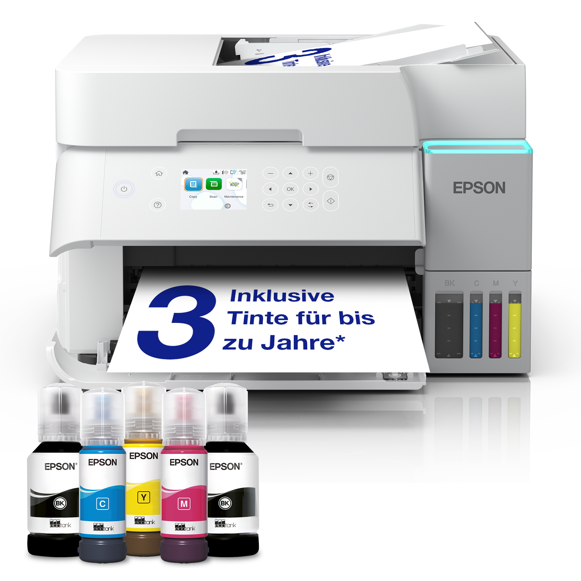 EPSON EcoTank ET3956 3 in 1 TintenstrahlMultifunktionsdrucker weiß