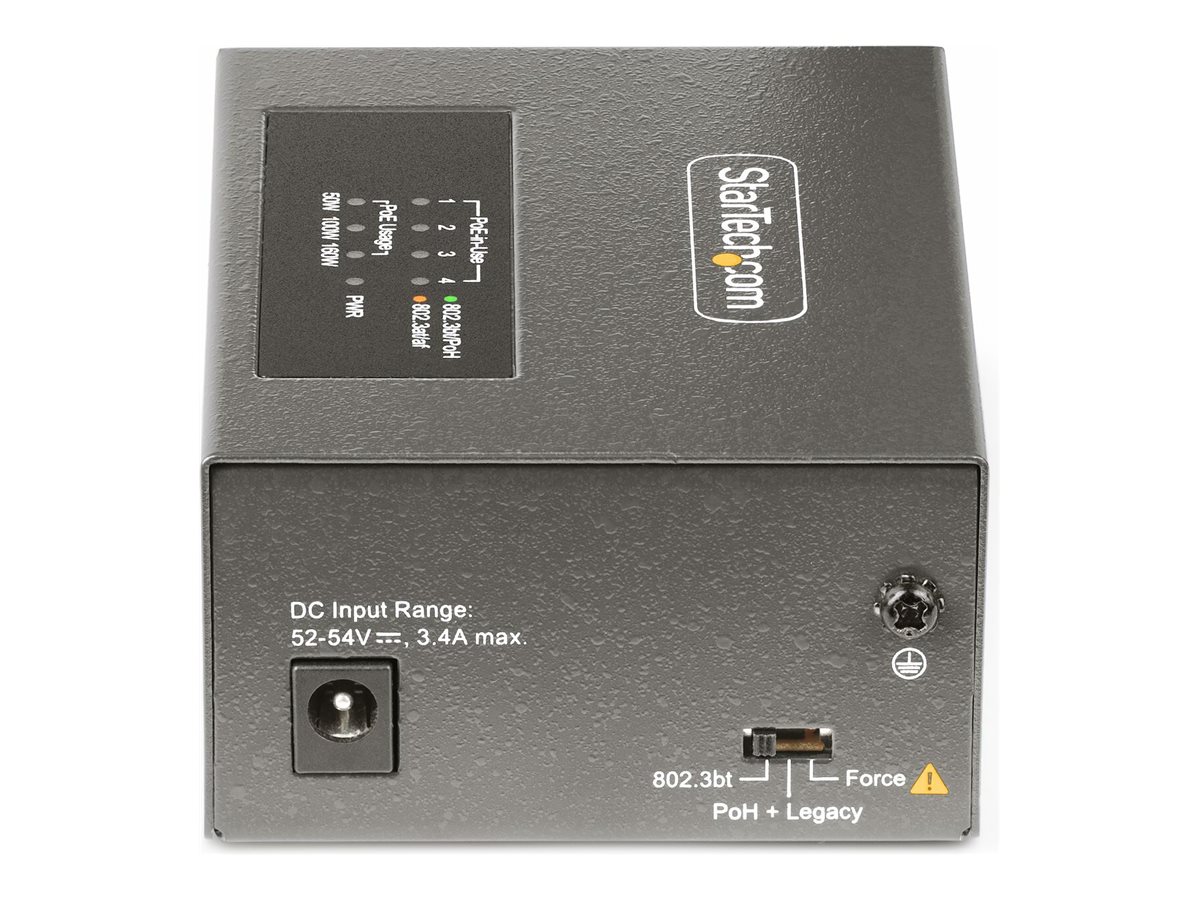 STARTECH.COM 4-Port Multi-Gigabit PoE++ Injector 5/2.5G Ethernet PoE/PoE+/PoE++ 802.3af/802.3at/802.3bt bis 95W PoE Adapter/Injektor