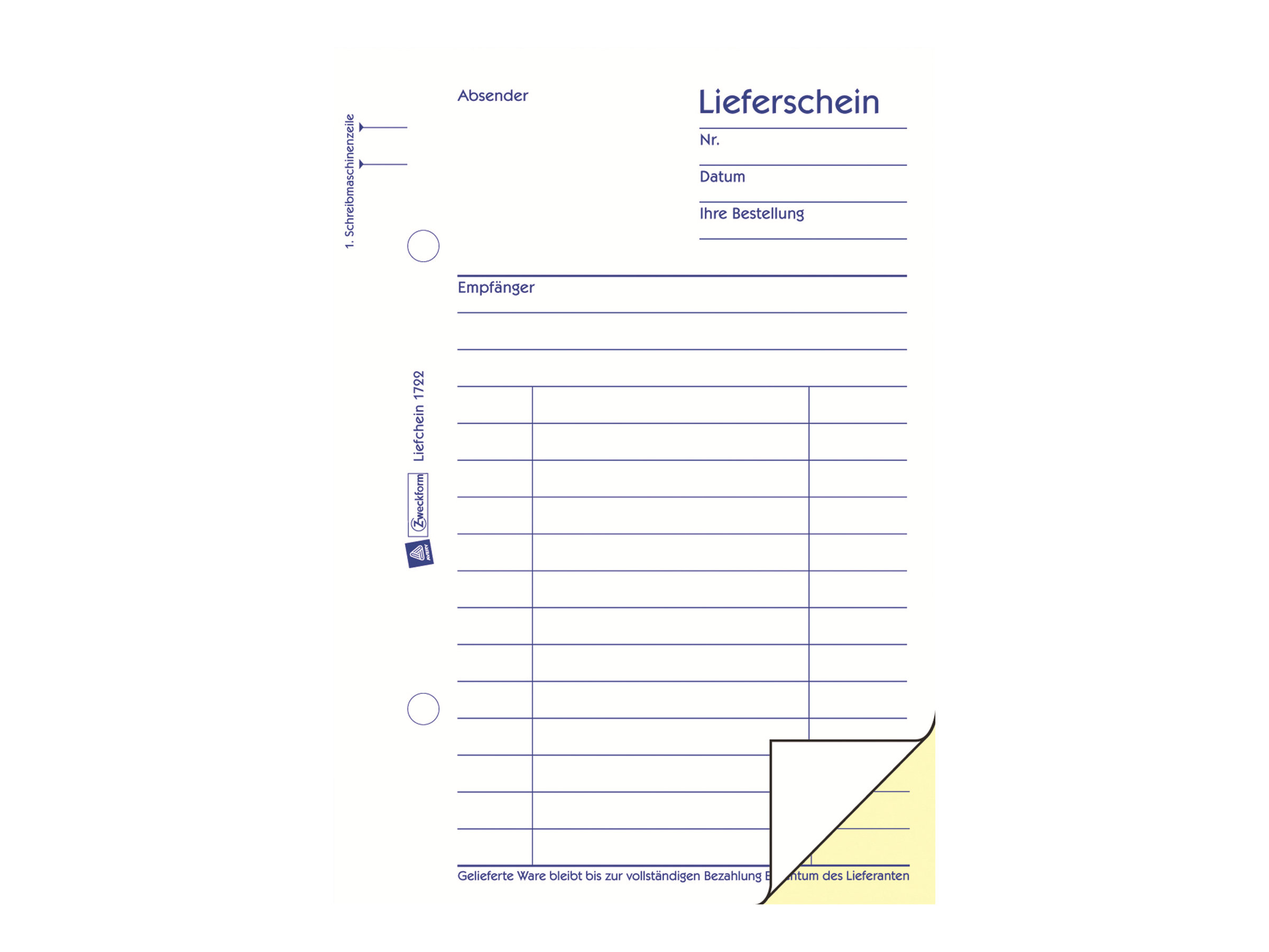 AVERY Zweckform Lieferschein Formularbuch 724 AVERY Zweckform Lieferschein Formularbuch 724