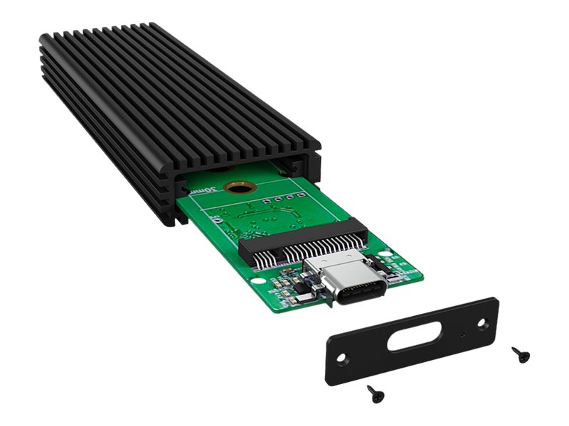 ICY BOX externes Gehaeuse fuer NVME M.2 IB-1816-C31 M.2 SSD mit USB3.1 Type-C bis zu 10Gbits M-Key  Gehaeuse mit Schiebemechanismus