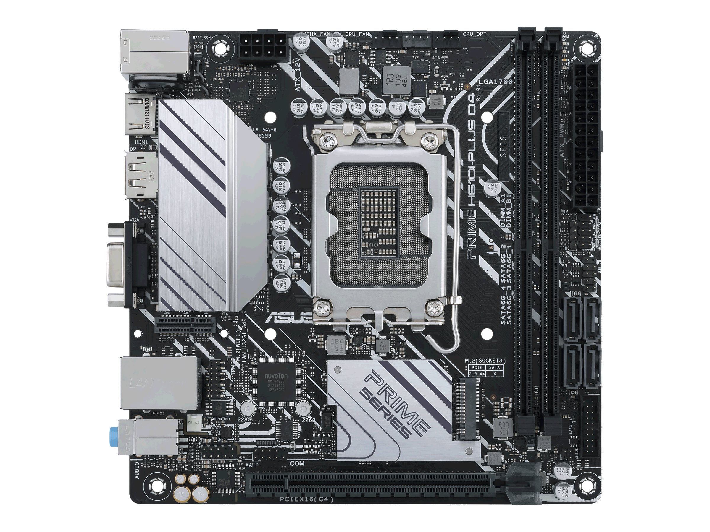 ASUS PRIME H610IPLUS D4CSM Intel H610 LGA 1700 2DDR4 1xPCIe 4030 x16 1xM2 4xSATA 6Gbs 4xUSB 32 Mini ITX MB