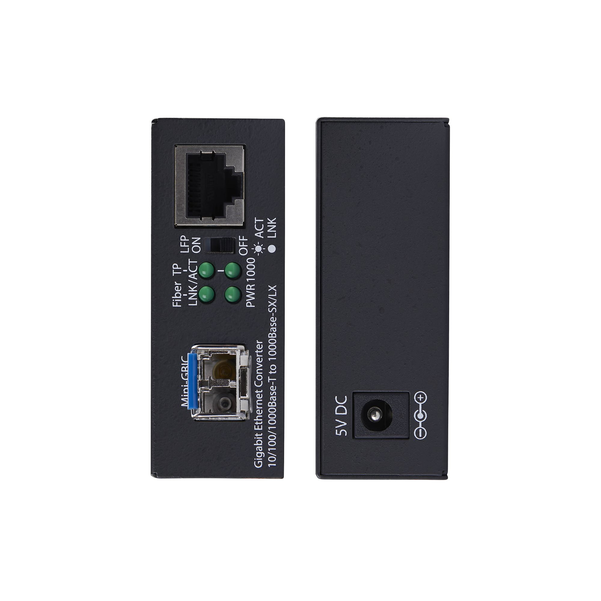 STARTECHCOM Gigabit Singlemode SM LC GlasfaserMedienkonverter 10 100 oder 1000Mbps 40 km RJ45 zu LC Vollmetallgehäuse TAA