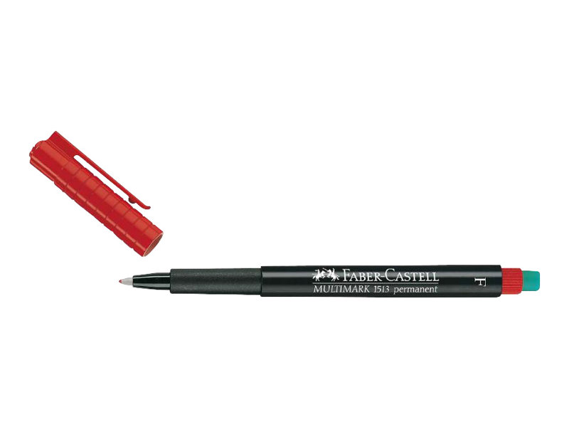 10 FABERCASTELL MULTIMARK 1513 Folienstifte rot 0,6 mm permanent