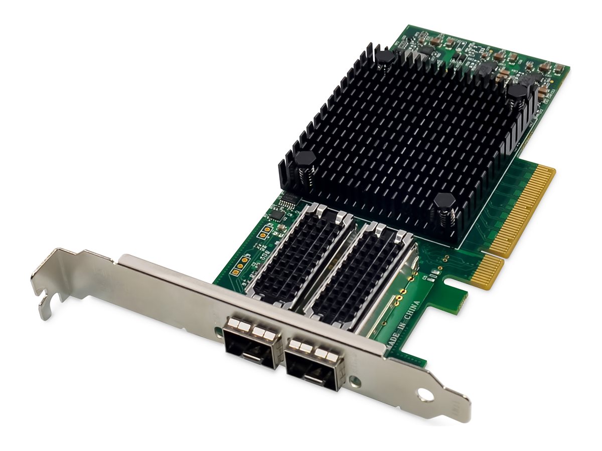 DIGITUS 2 Port 25 Gigabit Ethernet Netzwerkkarte, SFP28, PCI Express,  Mellanox Chipsatz