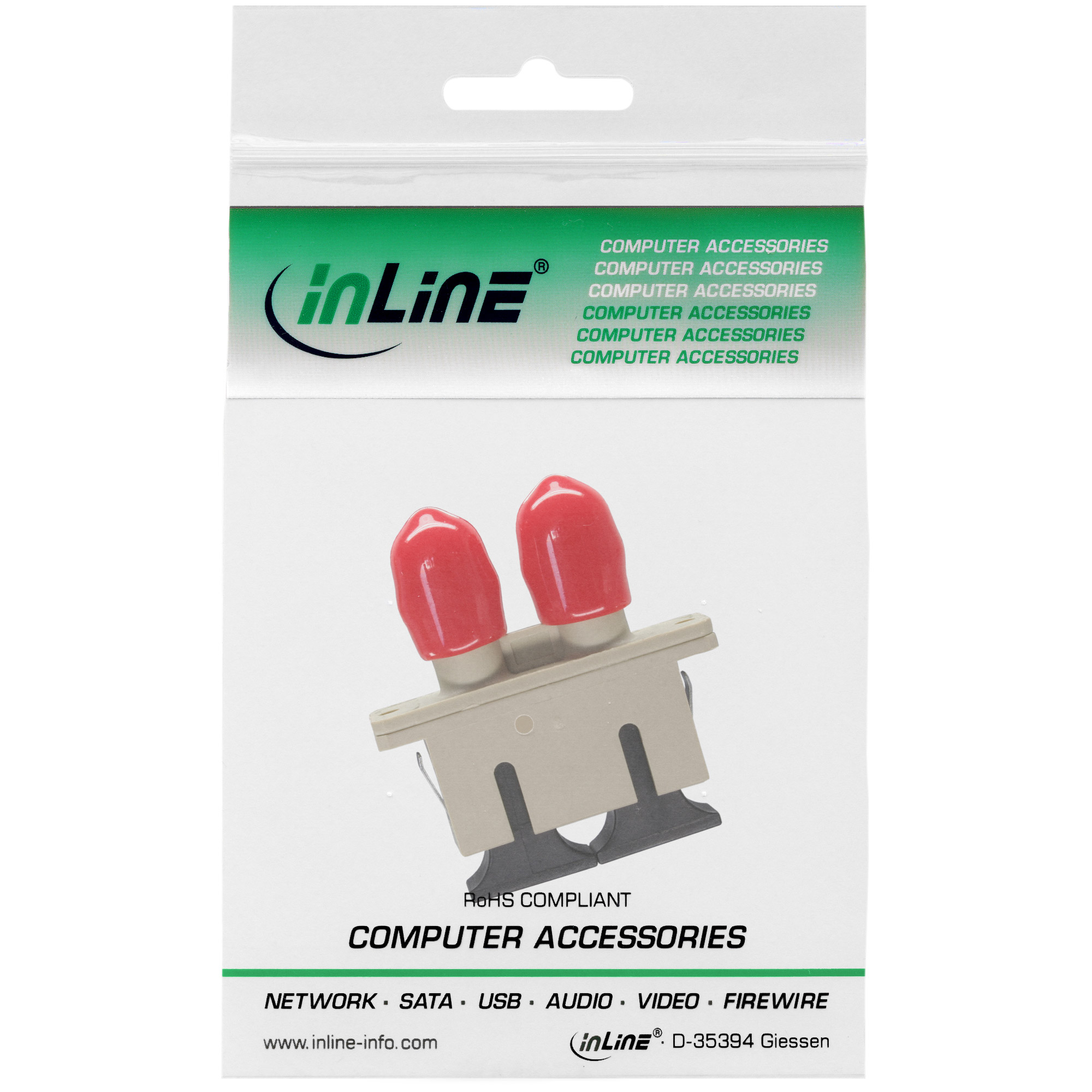 INLINE LWL Kupplung Duplex ST/SC multimode beige Keramik-Huelse zum Einbau INLINE LWL Kupplung Duplex ST/SC multimode beige Keramik-Huelse zum Einbau