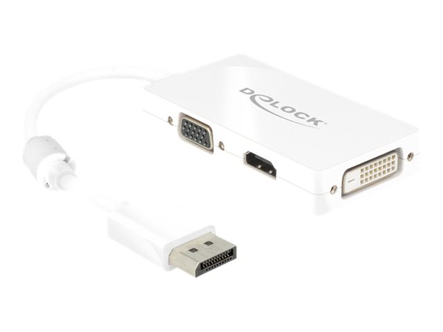 Delock Adapter Displayport 11 Stecker VGA HDMI DVI Buchse Passiv weiß