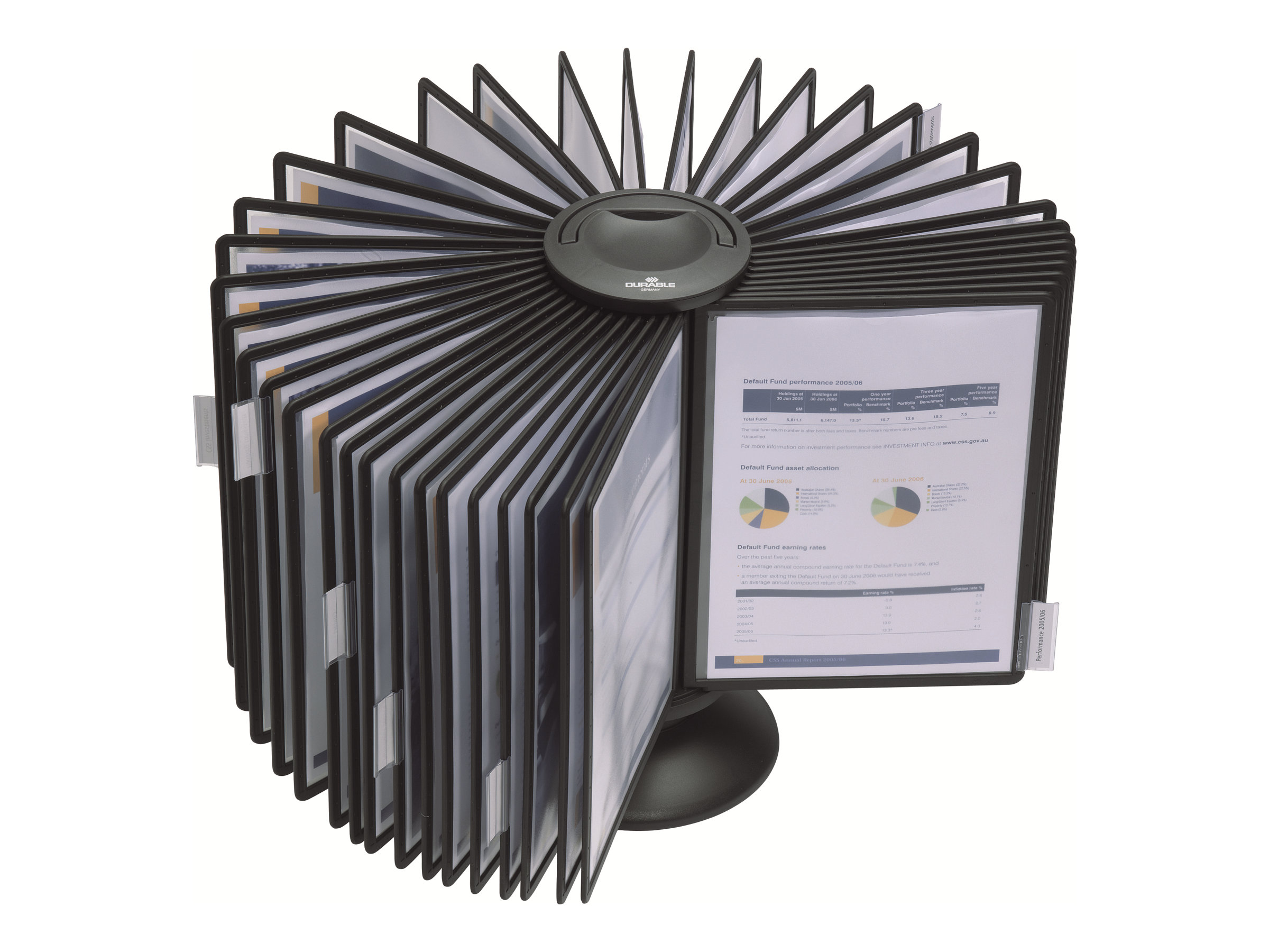 DURABLE Sichttafelsystem SHERPA® Display System carousel 40 563301 DIN A4 schwarz mit 40 St. Sichttafeln DURABLE Sichttafelsystem SHERPA® Display System carousel 40 563301 DIN A4 schwarz mit 40 St. Sichttafeln