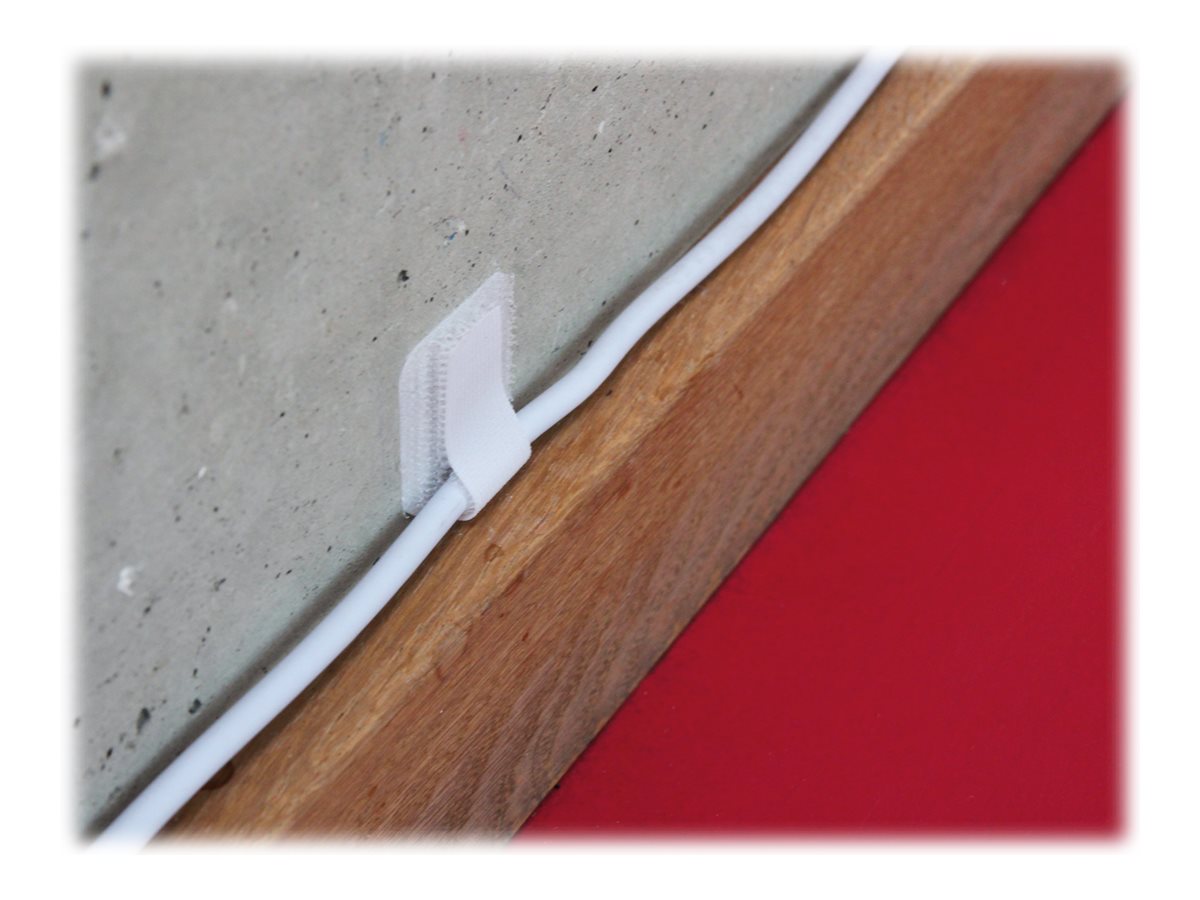 LABEL THE CABLE Klettkabelbinder WALL STRAPS PRO weiß 9,0 cm x 1,6 cm, 50 St