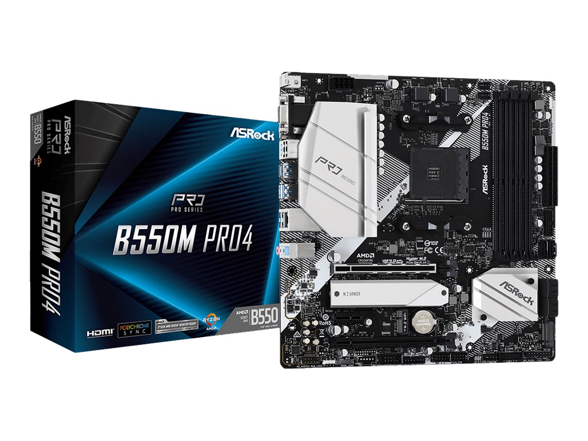 ASRock B550M Pro4 - Motherboard - micro ATX - Socket AM4 - AMD B550