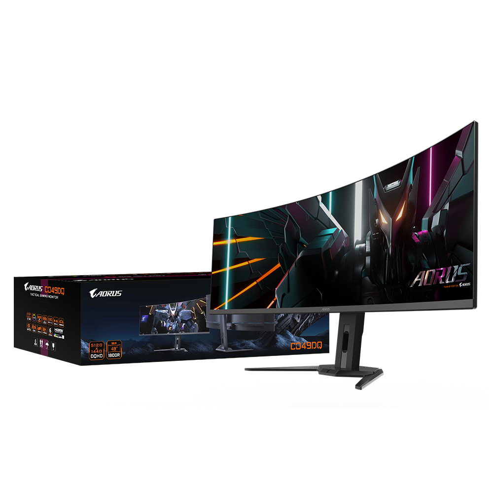 GIGABYTE AORUS CO49DQ 124,4cm 49Zoll DQHD TFT monitor 5120x1440 250cdm2 2xHDMI 21 1xDP 14