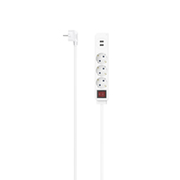 hama 3-fach Steckdosenleiste mit Schalter 1,4 m weiss mit USB-Buchse hama 3-fach Steckdosenleiste mit Schalter 1,4 m weiss mit USB-Buchse