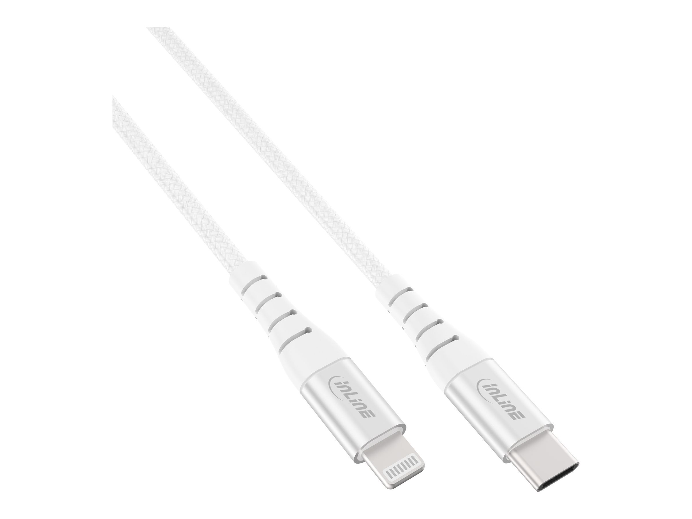 INLINE USB-C Lightning Kabel fuer iPad iPhone iPod Alu MFi-zertifiziert silber 2m INLINE USB-C Lightning Kabel fuer iPad iPhone iPod Alu MFi-zertifiziert silber 2m