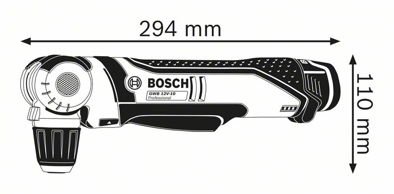 BOSCH Professional GWB 12V10 AkkuWinkelbohrschrauber 12,0 V, mit 2 Akkus