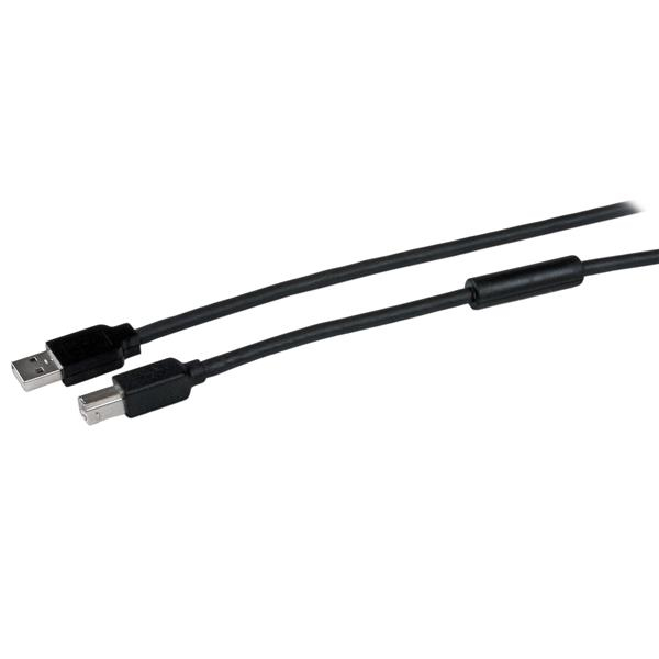STARTECHCOM 15m aktives USB 20 A auf B Kabel SteckerStecker USB Druckerkabel 1x USB A 1x USB B Schwarz