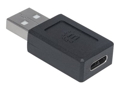 MANHATTAN USB Adapter Typ C auf Typ A USB 2.0 Typ C-Buchse auf Typ A-Stecker bis zu 480 Mbit/s schwarz