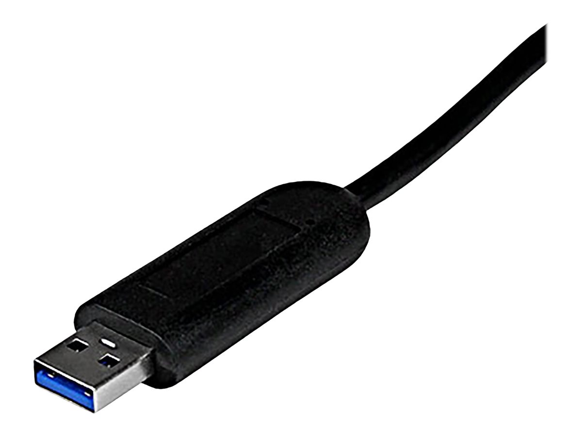 StarTech.com 4 Port USB 3.0 SuperSpeed Hub - Schwarz - Portabler externer USB Hub mit eingebautem Kabel - Hub - 4 Anschlüsse