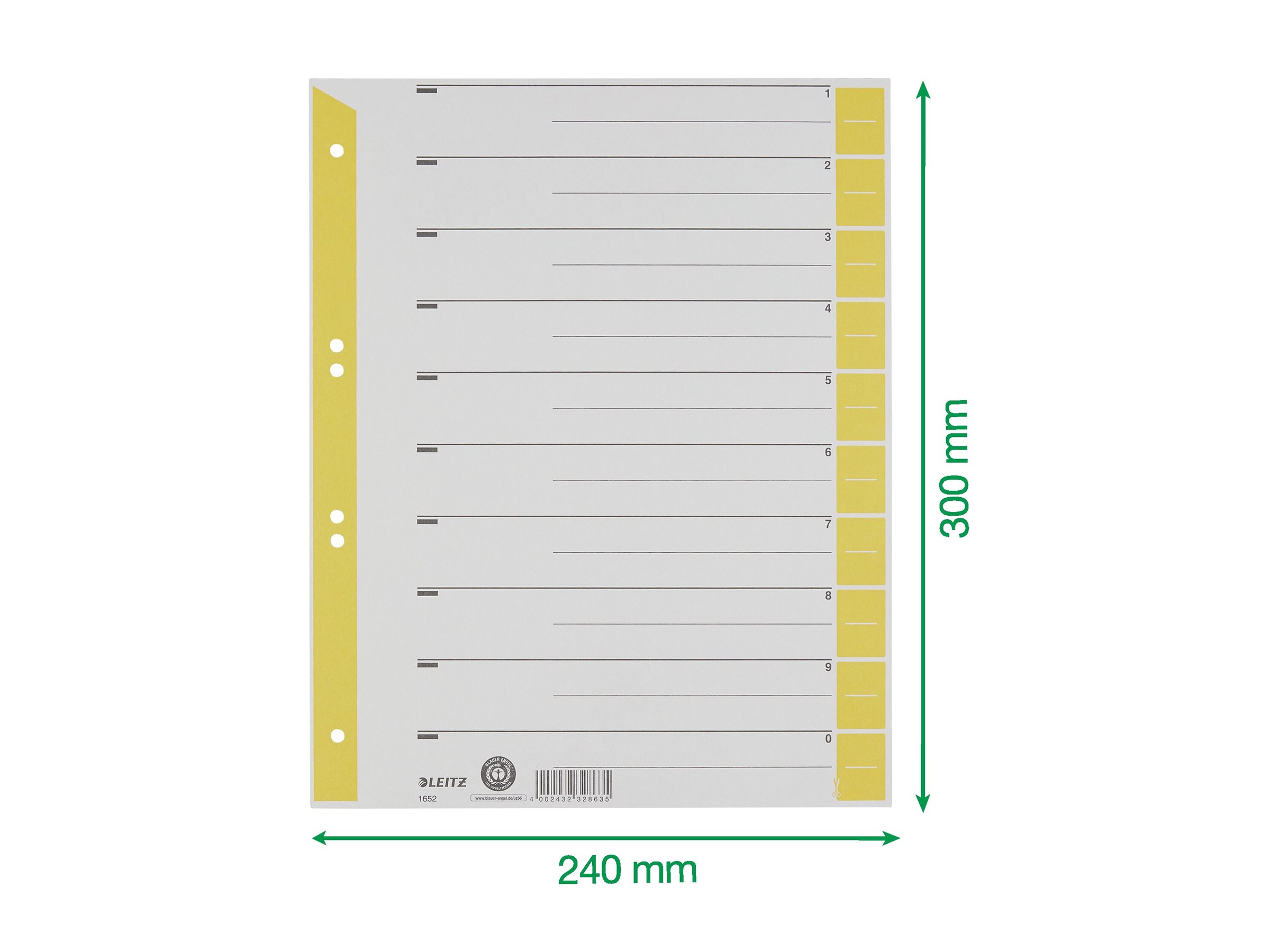 LEITZ Trennblaetter 1652 1-0 gelb, 25 St. LEITZ Trennblaetter 1652 1-0 gelb, 25 St.