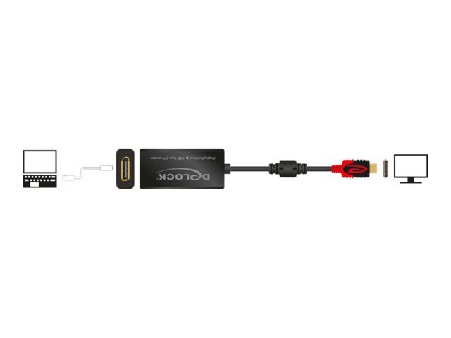 Delock DisplayPort Adapter fuer einen USB Type-C Monitor 4K 60 Hz Delock DisplayPort Adapter fuer einen USB Type-C Monitor 4K 60 Hz