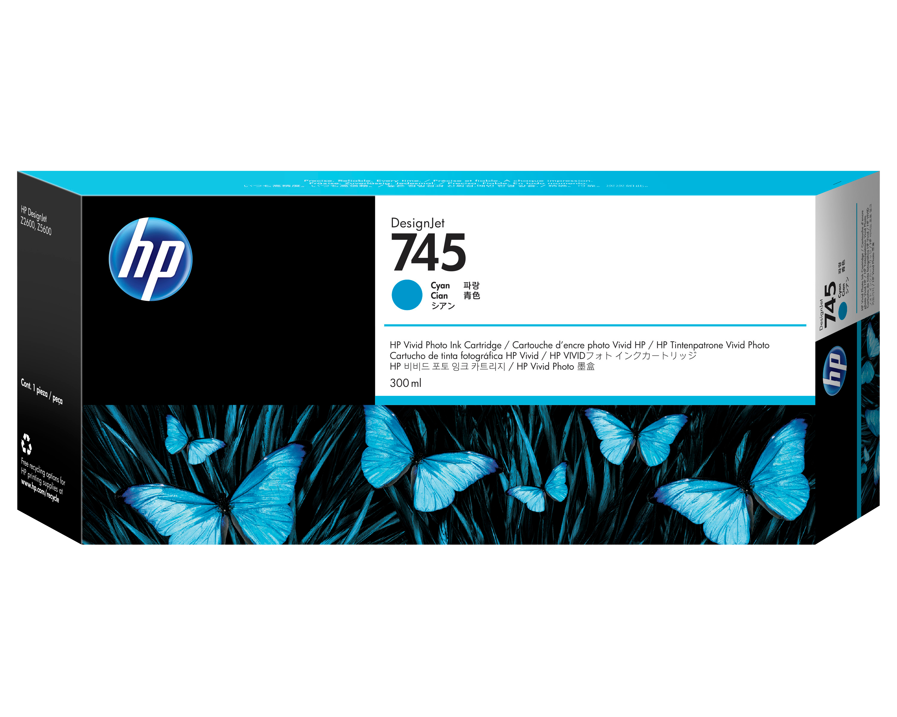 HP 745 Tintenpatrone Cyan 300 ml
