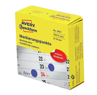 AVERY Zweckform Klebepunkte 3857 blau Ø 19,0 mm, 250 St. AVERY Zweckform Klebepunkte 3857 blau Ø 19,0 mm, 250 St.