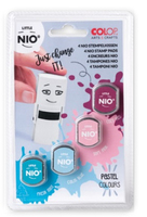 COLOP Stempelkissen Little Nio Pastell fresh mint, calm blue, soft pink, cozy red 4x 1,7 x 1,7 cm, 4 St