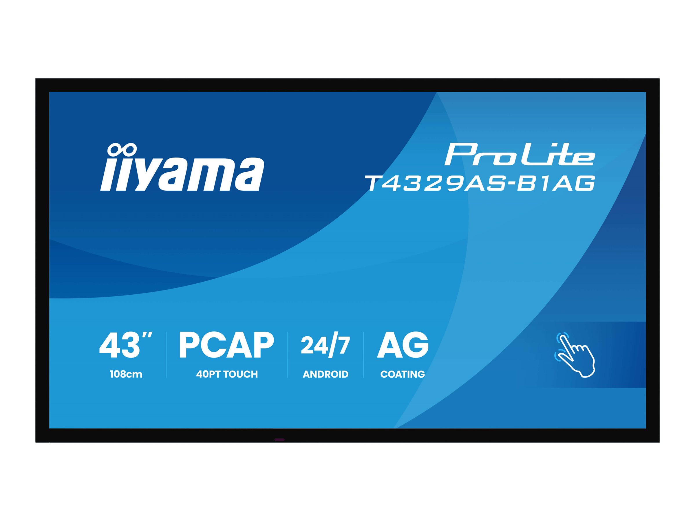 IIYAMA T4329ASB1AG 109,22cm 43Zoll AllInOne Interactive Display 3840x2160 4K UHD 4GB RAM 32GB Storage Android 14 2xHDMIUSBC