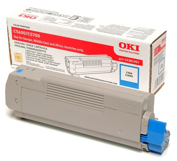 43381907 OKI C5xxx Toner cyan 2000Seiten