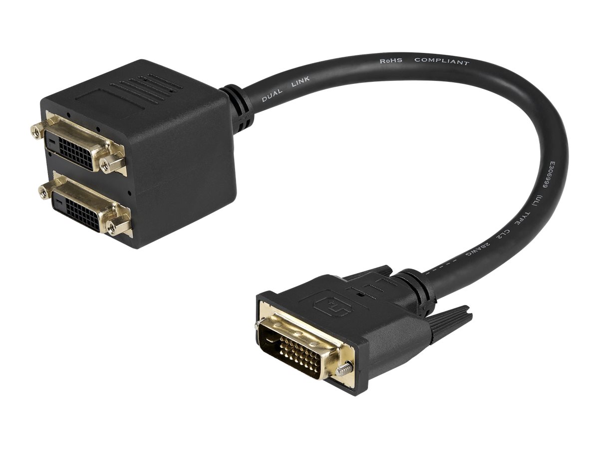 STARTECH.COM 1 ft DVI-D to 2x DVI-D Digital Video Splitter Cable - M/F