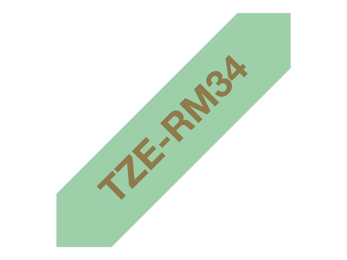 BROTHER PTouch 12mm mint greengold ribbon tape