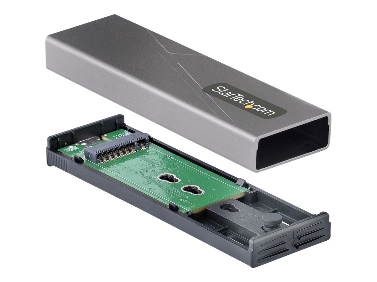 StarTech.com USB-C 10Gbps to M.2 NVMe or M.2 SATA SSD Enclosure, Tool-free M.2 PCIe/SATA NGFF SSD Enclosure, Portable Aluminum Case, USB Type-C & USB-A Host Cables, For 2230/2242/2260/2280 - Works w/ Thunderbolt 3 (M2-USB-C-NVME-SATA) - Speichergehäuse -