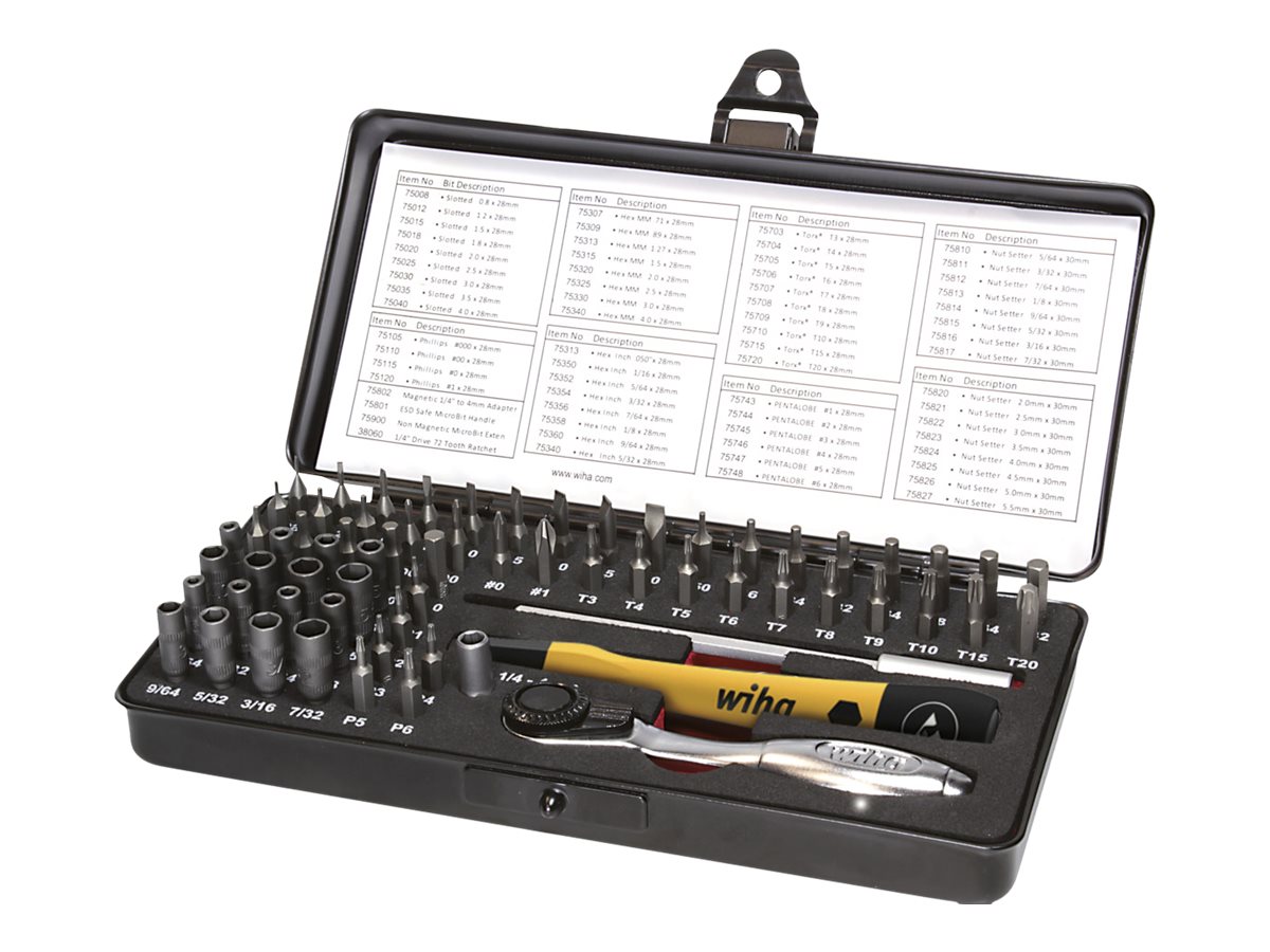 Wiha 39971 Micro-Bit Set ESD gemischt 66-tlg. inkl. Box