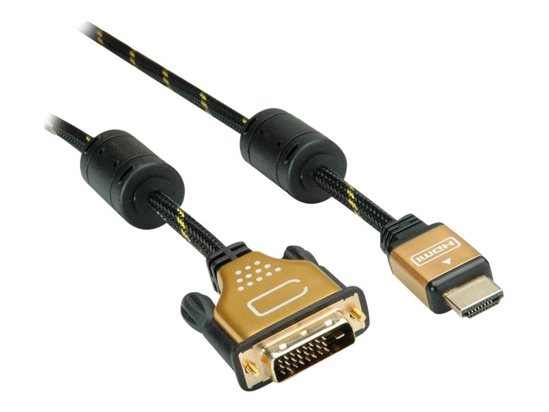 ROLINE GOLD Monitorkabel DVI-HDMI ST-ST 24+1 dual link 3m ROLINE GOLD Monitorkabel DVI-HDMI ST-ST 24+1 dual link 3m