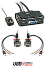 LINDY VGA KVM Switch 2 Port USB 2.0 Audio Compact USB 2.0 Audio/Mikrofon