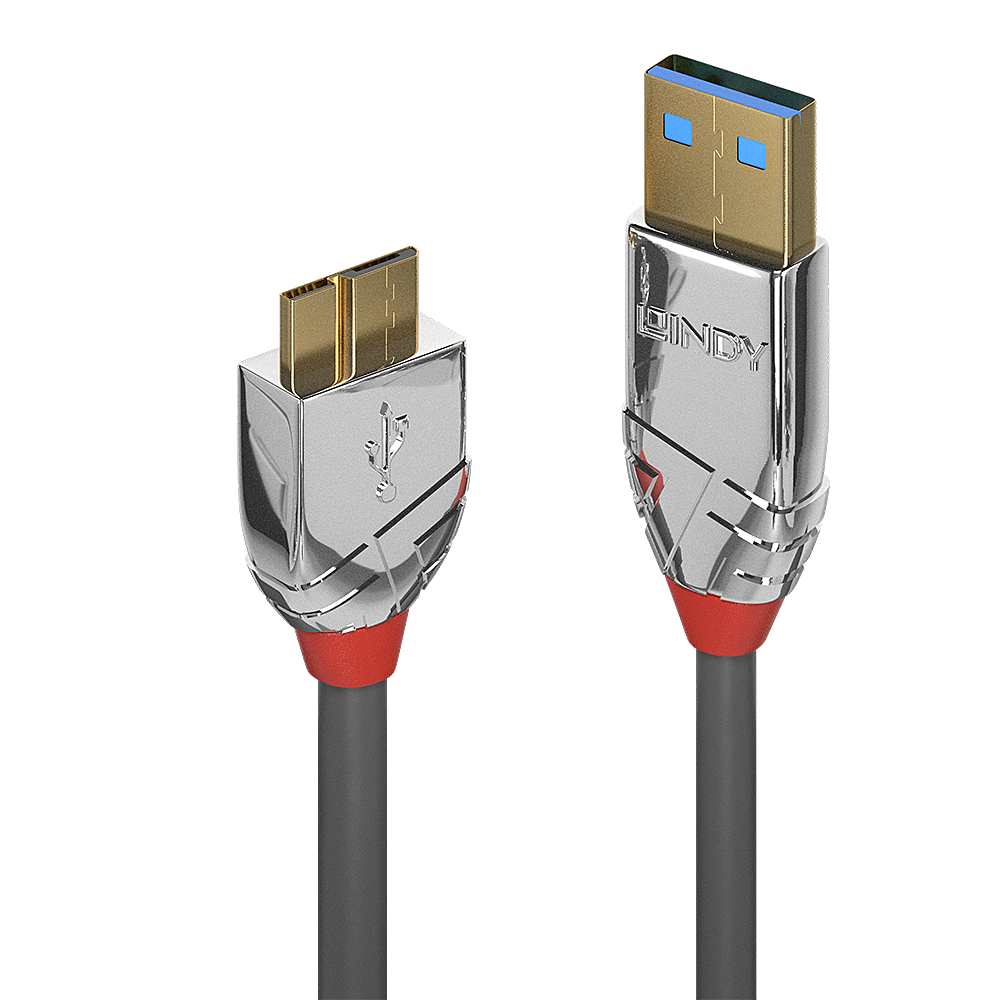 LINDY 0,5m USB 3.0 Typ A an Micro-B Kabel Cromo Line 5 Gbit/s