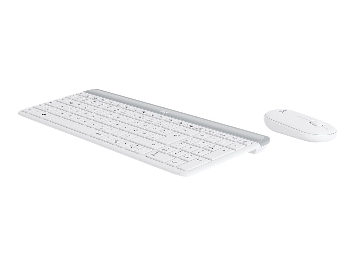 Logitech MK470 Slim Set - Tastatur und Maus - kabellos DE - grauweiss