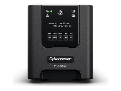 CYBERPOWER PR750ELCD Line-Interactive 750VA/675W Sinsuwelle AVR LCD Ausgang(6) IEC RS232 USB HID EPO SNMP (Opt)EnergyStar SMT750i