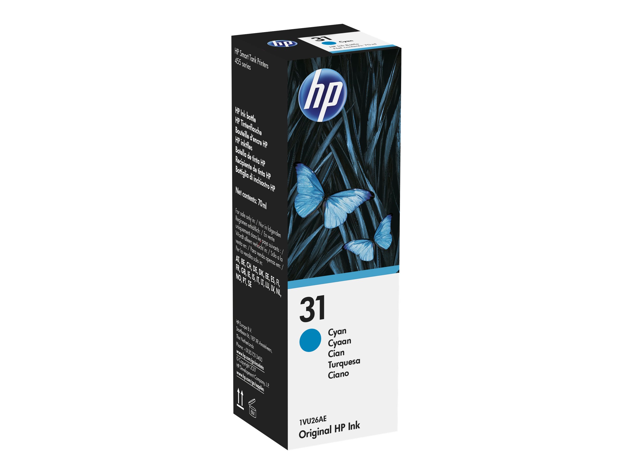 HP 31 Cyan Original Ink Bottle HP 31 Cyan Original Ink Bottle